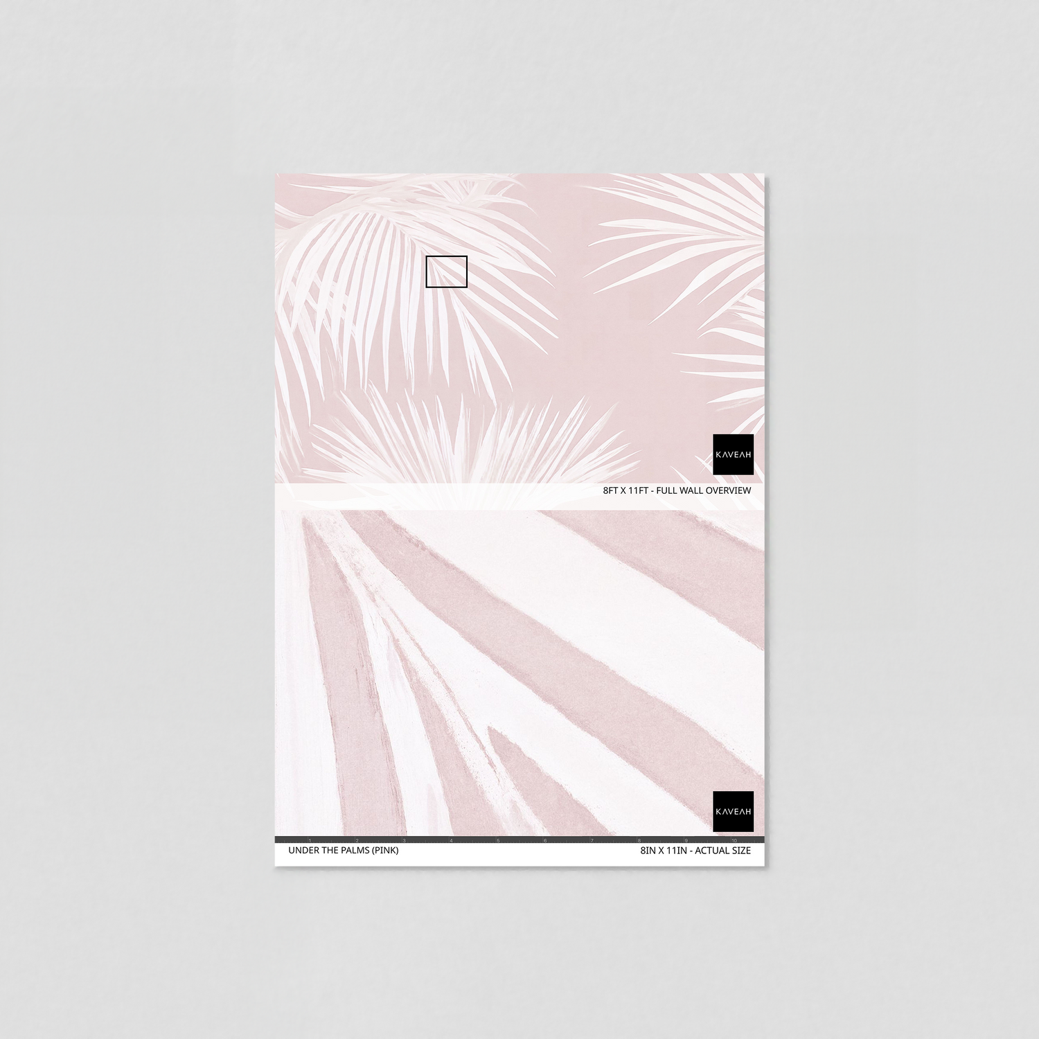 Under the Palms (Pink) Wallpaper - 10 FT H X 36.4 FT W LUXE