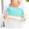 Gold Vacay Mint Cabana Cosmetic Bag