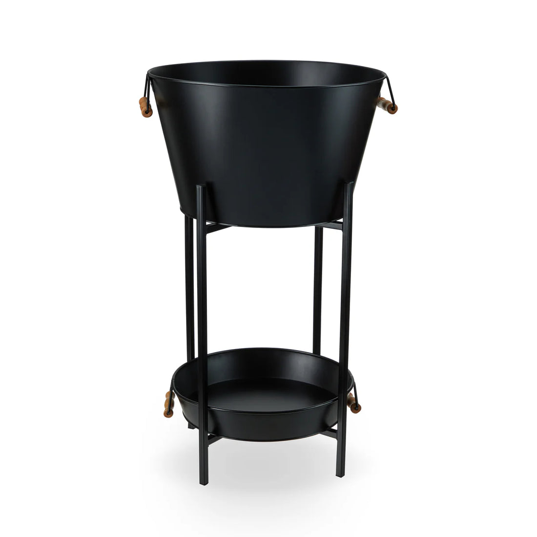 Beverage Tub with Stand &amp; Tray in Black