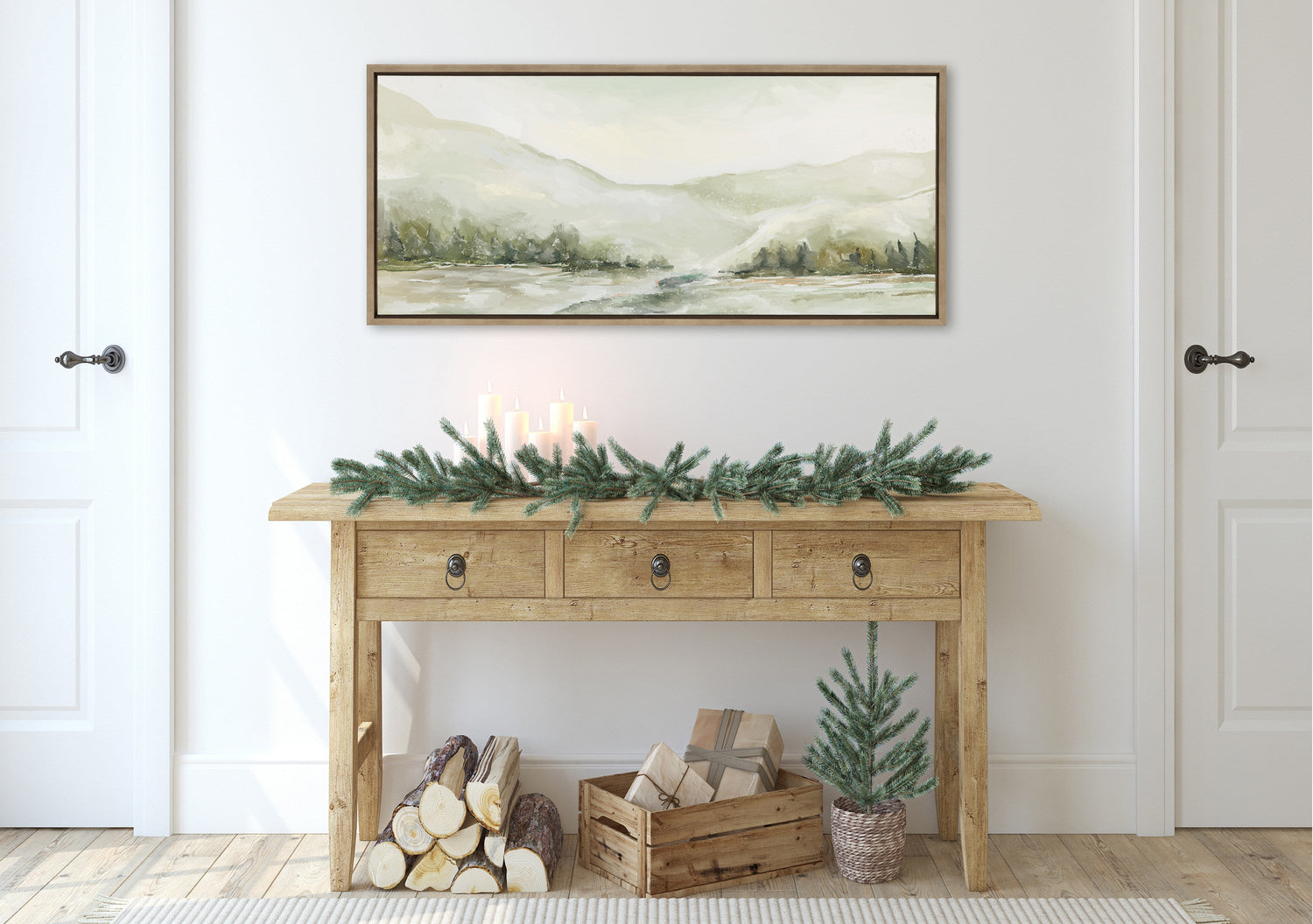 Sylvie Winter Landscape 6 Framed Canvas by Annie Quigley