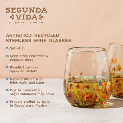 Artistico Recycled Stemless Wine Glass Set