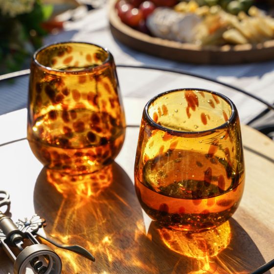 Tortuga Recycled Stemless Wine Glass Set