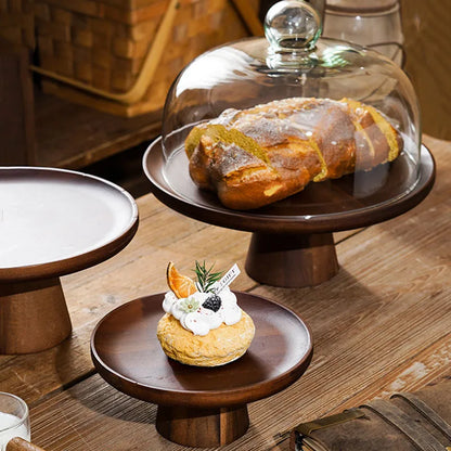 Acacia Wood Dome Cake Stand