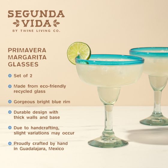 Primavera Recycled Margarita Glass Set