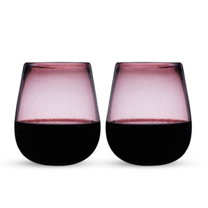 Rosado Recycled Stemless Wine Glass Set by Twine Living