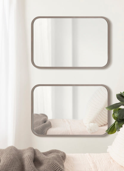 Hutton Wood Framed Radius Rectangle Mirror