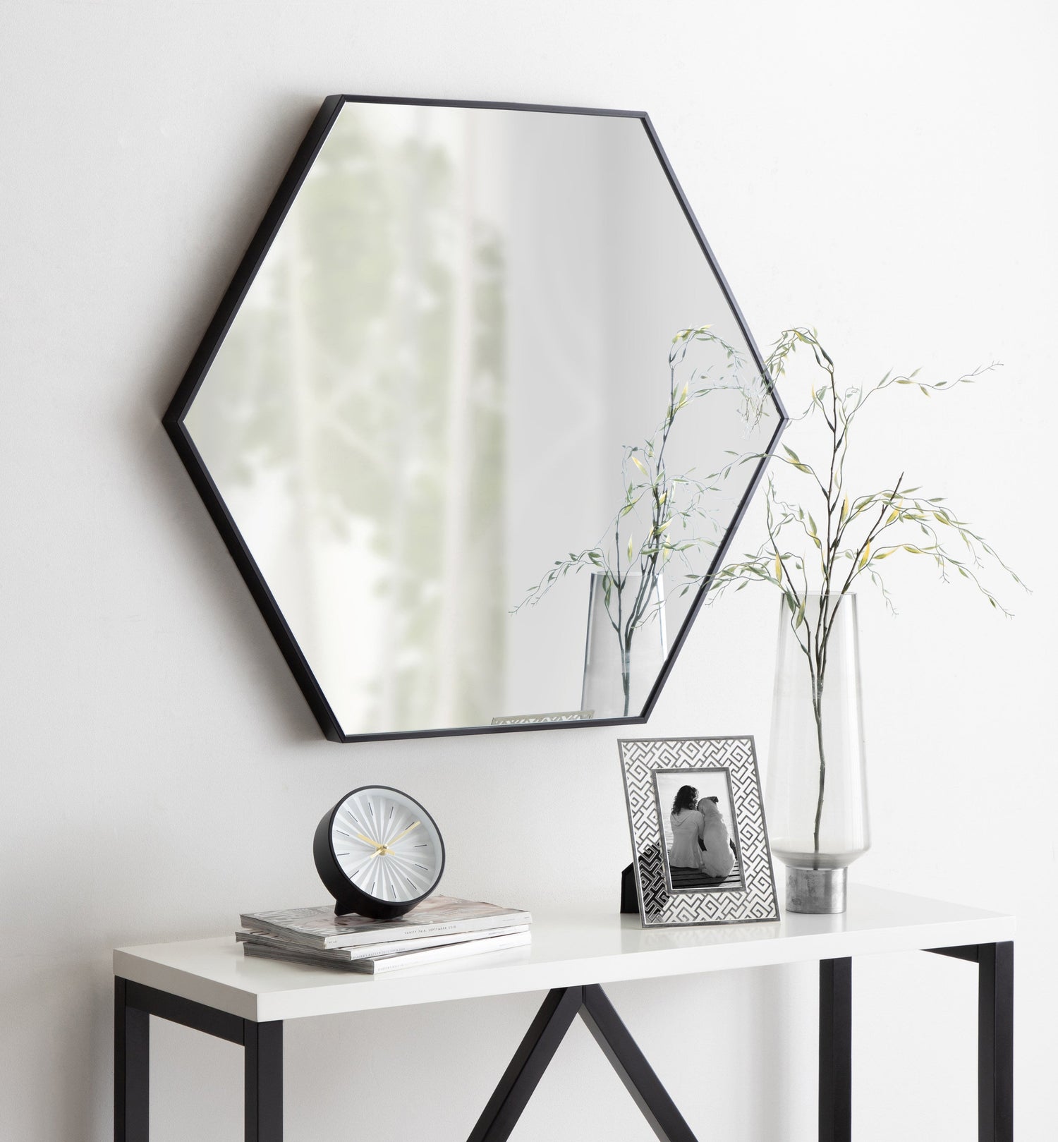Rhodes Framed Hexagon Wall Mirror