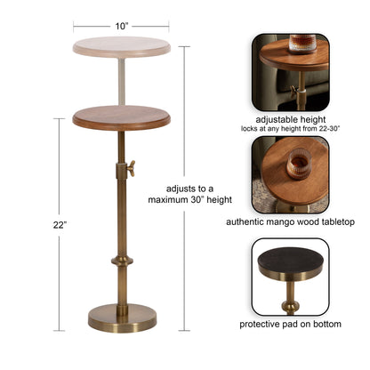 Engles Adjustable Wood Table and Plant Stand