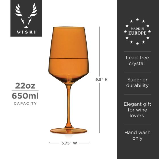 Reserve Nouveau Crystal Wine Glasses in Amber