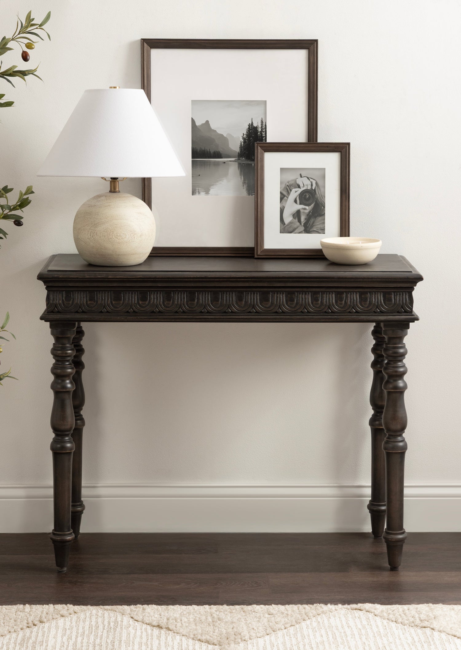Patresa Carved Wood Console Table