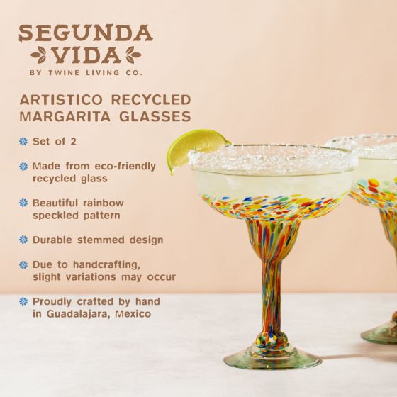 Artistico Recycled Margarita Glass Set