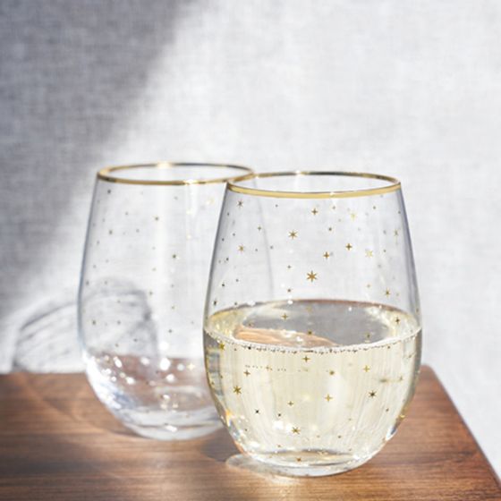 Starlight Stemless Wine Glass Set