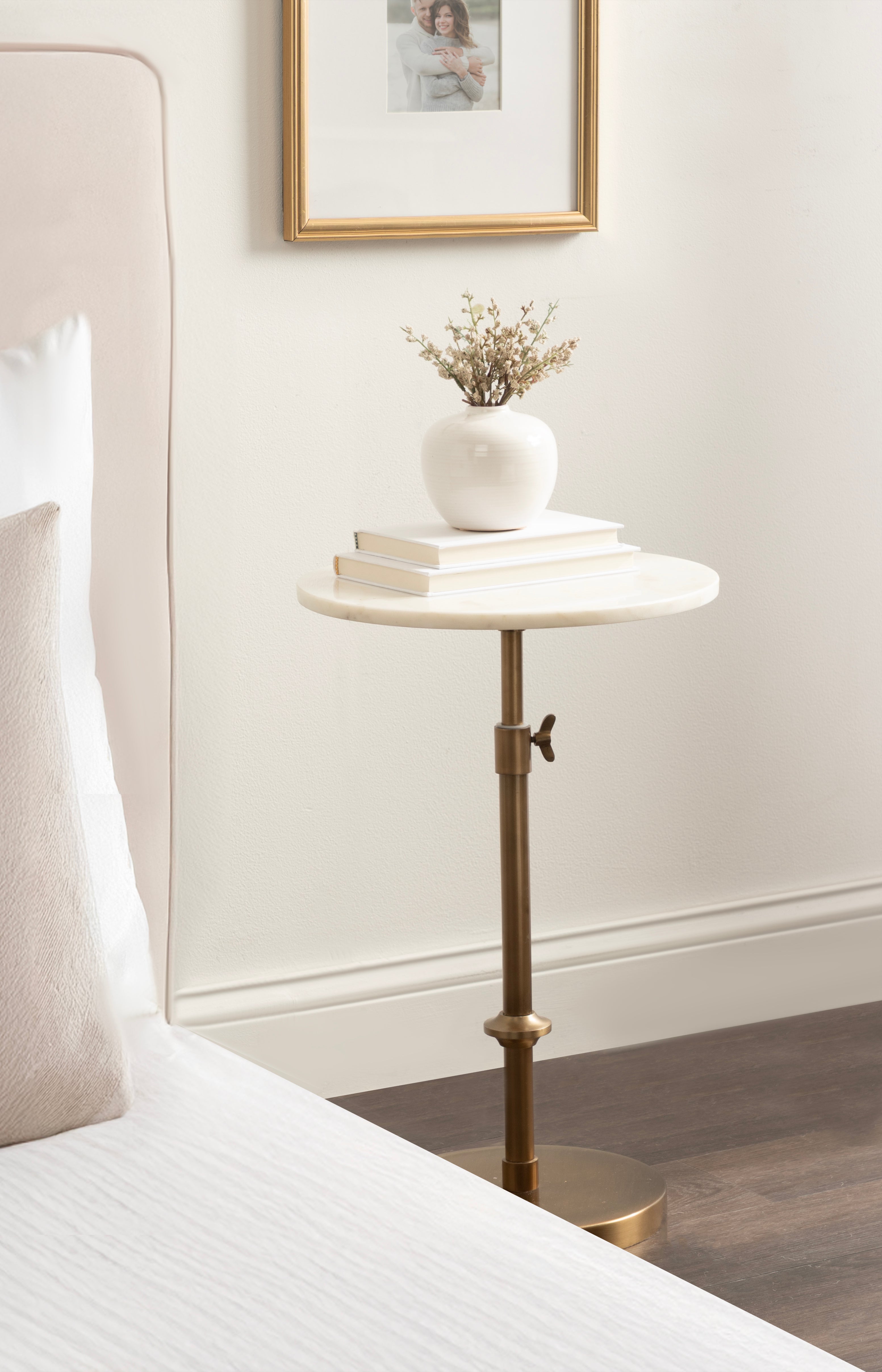 Engles Adjustable Marble Table and Plant Stand