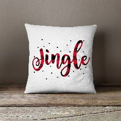 Christmas-Plaid Jingle-Pillow Cover