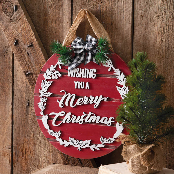 Wishing You A Merry Christmas Ornament Sign