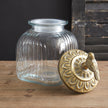 Gold Bird Glass Canister