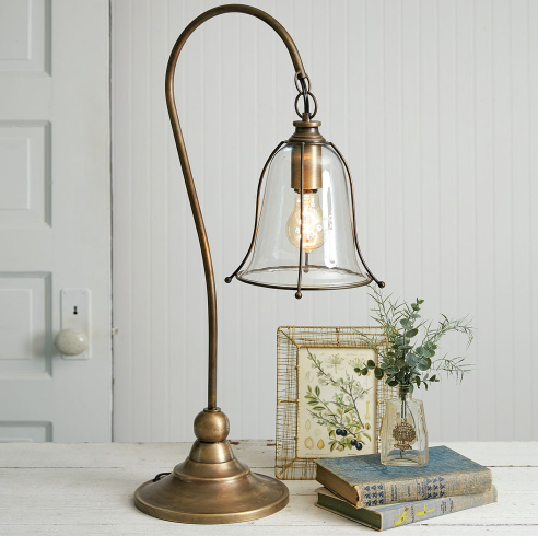 Antique Gooseneck Brass Lamp