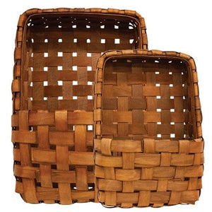 2/Set, Brown Tobacco Wall Pocket Baskets