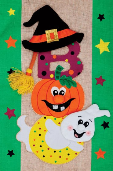 Halloween Boo-Applique Flag