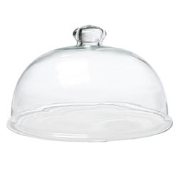 Glass Dome with Carved Base - Large