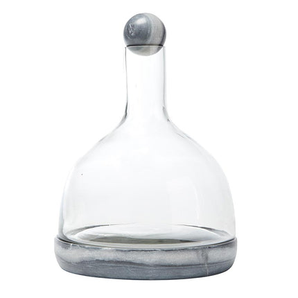 Grey Marble and Glass Wine Carafe