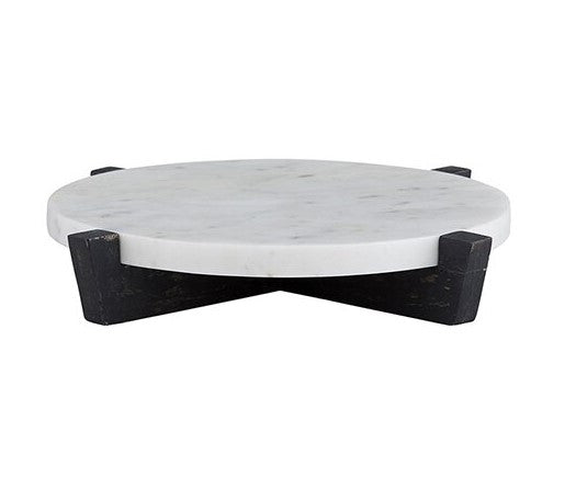 Marble Tray + Mango Wood Stand - Grey