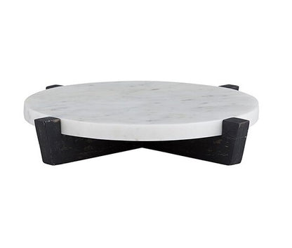 Marble Tray + Mango Wood Stand - Grey