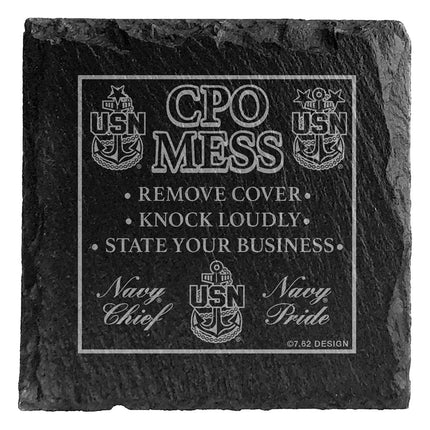 United States Navy Chiefs Slate Coasters