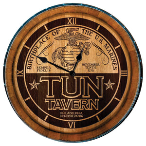 Wine Barrel Clock- USMC Tun Tavern