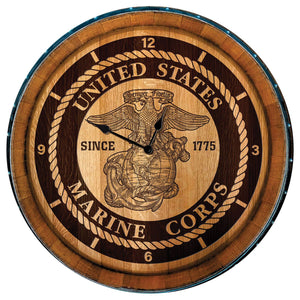 Wine Barrel Clock- USMC