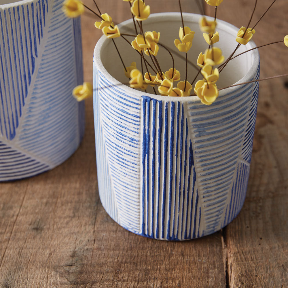 Set of Two Blue Lagoon Pots