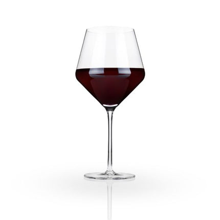 Angled Crystal Burgundy Glasses