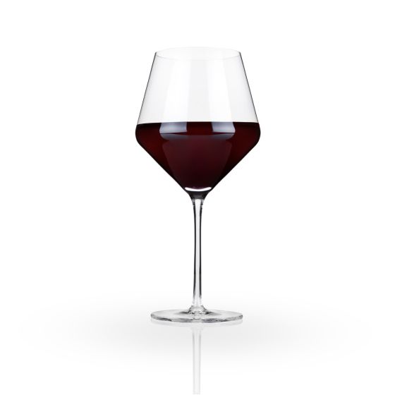 Angled Crystal Burgundy Glasses