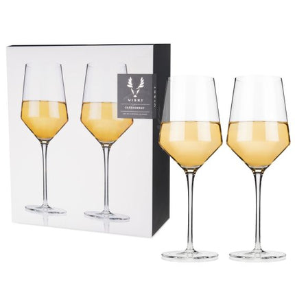 Angled Crystal Chardonnay Glasses