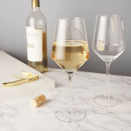 Angled Crystal Chardonnay Glasses