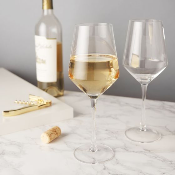 Angled Crystal Chardonnay Glasses