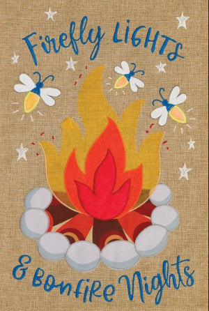 Firefly Bonfire-Burlap Flag