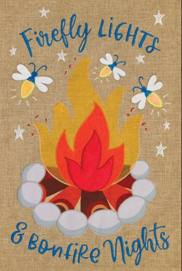 Firefly Bonfire-Burlap Flag