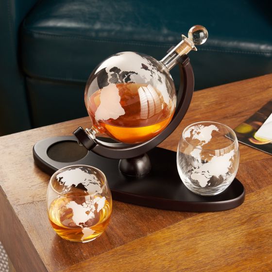 Globe Decanter & Whiskey Tumblers Set