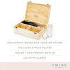 Celebrate Wood Champagne Box with Set of Flutes