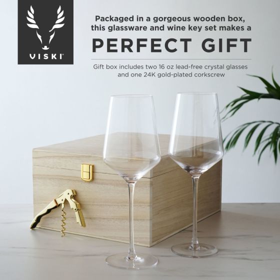 Wine Glass and Corkscrew Gift Box