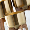 BRASS PLANTER TRIO ON STANDS