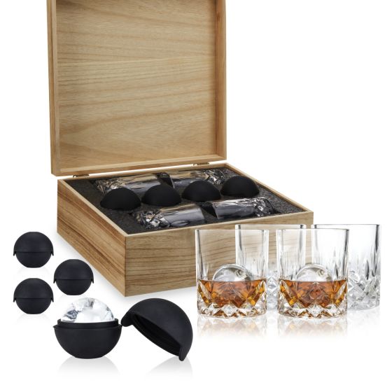 Liquor Glass and Ice Sphere Box Set