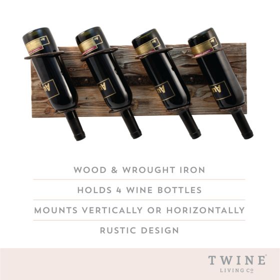 Metal and Wood Wine Rack