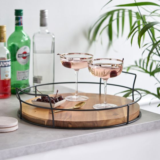 Modern Manor Acacia Cocktail Tray